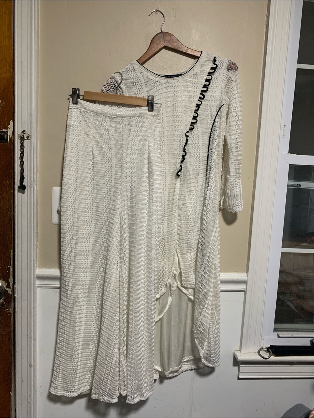 M-MARK White Lace 2-Piece Pants Set Size S